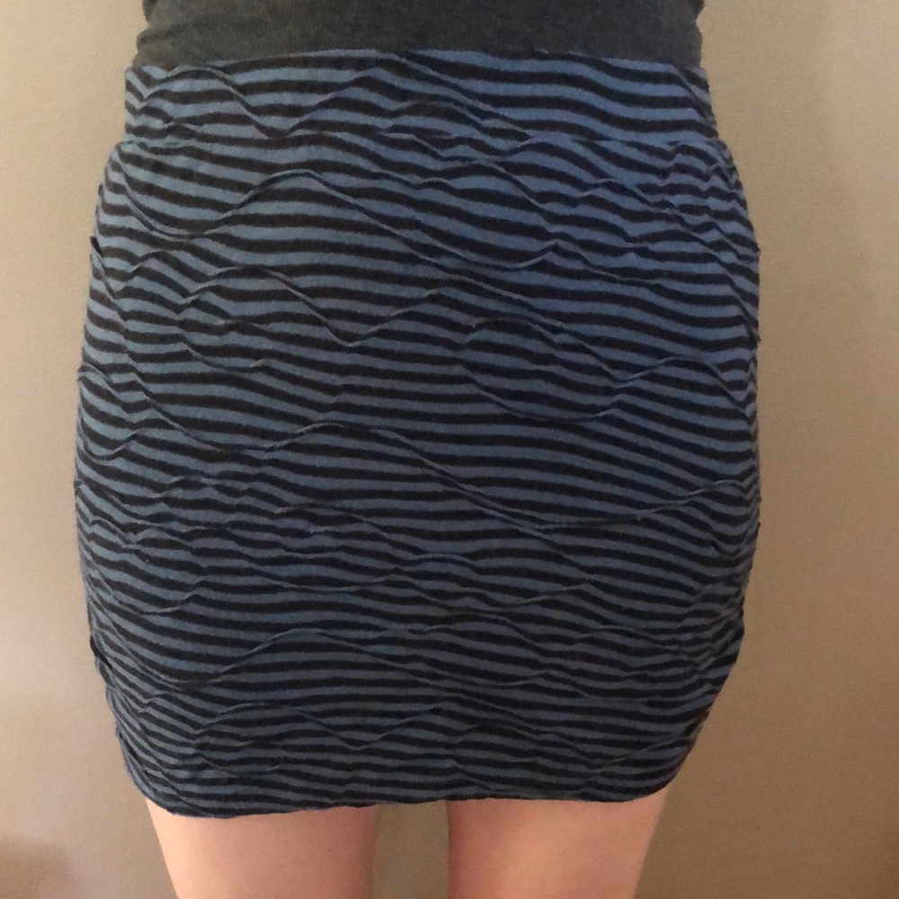 Free People Jersey striped mini skirt navy size me